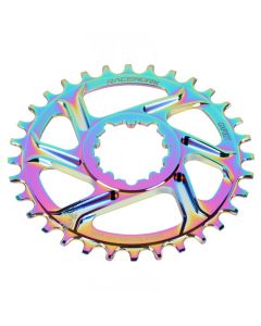 RACEWORK bicicleta de montaña galvanoplastia disco de diente integrado hueco GXP manivela disco único 30T a 38T disco colorido modificado