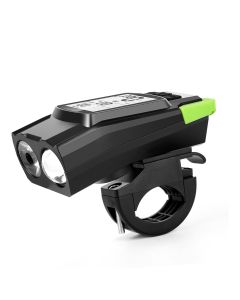 4 modos USB Luz de bicicleta Bocina Linterna Velocímetro LED Luz delantera de bicicleta