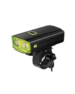 La luz de bicicleta LED 2 * T6 se puede cargar con 5 modos de luz delantera de bicicleta 120DB luz delantera de bicicleta de bocina