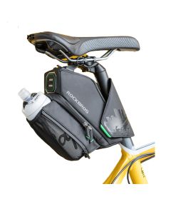 ROCKBROS bolsa de sillín de bicicleta reflectante a prueba de agua con bolsa de botella de agua bolsa de asiento de sillín portátil accesorios de bicicleta