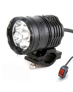 Faros LED para motocicleta, cuentas de carcasa de aluminio completas, luces LED para moto, luces antiniebla intermitentes de alta potencia