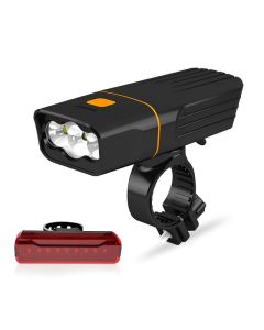 Luces LED para bicicleta de 1000 lm, faro delantero recargable por USB, lámpara trasera delantera, ultraligera