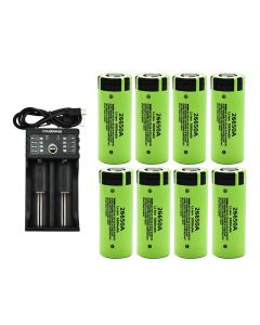 8 Uds 100% batería Original 26650 5000mAh 3,7 V 50A batería recargable de iones de litio para linterna LED + cargador