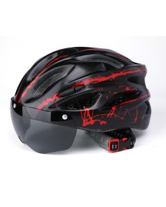 Casco de ciclismo transpirable para exteriores para hombres y mujeres Casco de bicicleta de montaña de una pieza con gafas ajustables de 57-62 cm