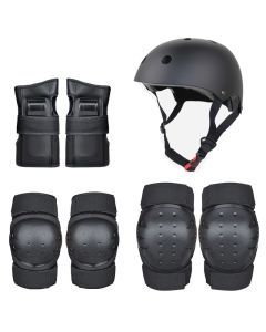 Zapatos de skate Protector de casco para niños Combinación de siete piezas Rodillera Protector de codo Protector de monopatín
