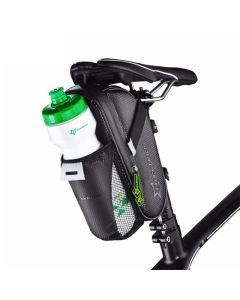 ROCKBROS Bolsa trasera reflectante a prueba de lluvia para bicicleta, contrapunto de bicicleta con bolsa para botella de agua, bolsa para sillín
