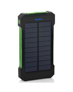 Banco de energía solar 10000mAh Cargador solar Puertos USB Cargador externo Powerbank con luz LED