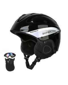 Casco de esquí Xinda monopatín casco térmico integrado que incluye gafas a prueba de viento y tela a prueba de polvo