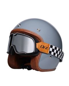 ORZ casco de motocicleta retro masculino y femenino Harley medio casco casco de motocicleta 3/4 casco con gafas